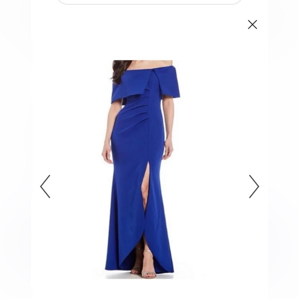 Eliza J off the shoulder evening dress